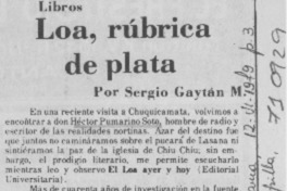 Loa, rúbrica de plata
