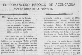 El romancero heroico de Aconcagua