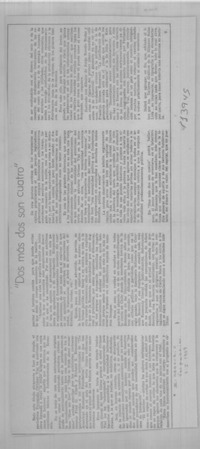 Dos mas dos son cuatro"