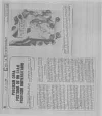 Publican obra póstuma de un gran profesor universitario.