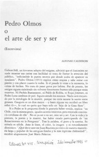 Pedro Olmos o el arte de ser y ser: [entrevista]