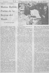 Matías Rafide: poetas de la Región del Maule
