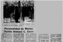 Personalidad de Matías Rafide destacó C. Zaror.