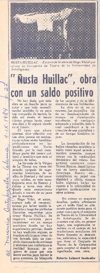 "Ñusta Huillac", obra con un saldo positivo