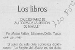 Diccionario de autores de la región del Maule"