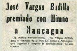 José Vargas Badilla premiado con himno a Nancagua.