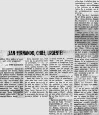 San Fernando, Chile, urgente!