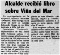 Alcalde recibió libro sobre Viña del Mar.