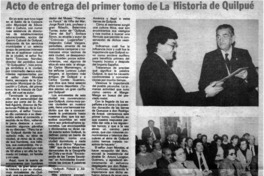 Acto de entrega del primer tomo de La historia de Quilpué.