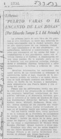 Puerto Varas o el encanto de las rosas"