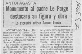Monumento al padre Le Paige destacará su figura y obra.