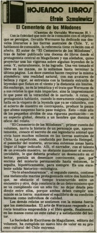 El cementerio de los milodones