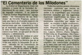 "El cementerio de los milodones"