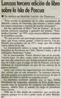 Lanzan tercera edición de libro sobre la Isla de Pascua.