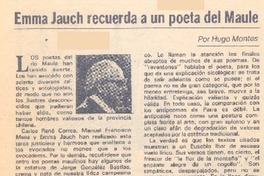 Emma Jauch recuerda a un poeta del Maule