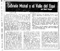 Gabriela Mistral y el Valle del Elqui