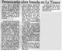 Presentarán obra basada en La Tirana