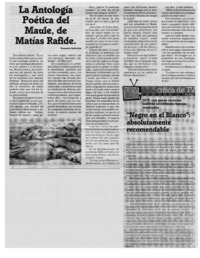 La antología poética del Maule, de Matías Rafide