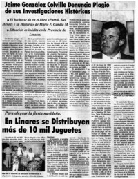 Jaime González Colville denuncia plagio de sus investigaciones históricas