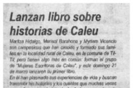 Lanzan libro sobre historias de Caleu.