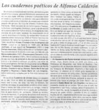 Los cuadernos poéticos de Alfonso Calderón