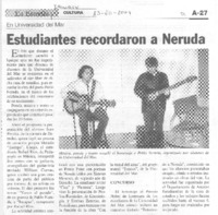 Estudiantes recordaron a Neruda