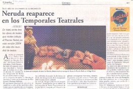 Neruda reaparece en los Temporales teatrales