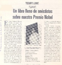 Tiempo libre : libros : un libro lleno de anécdotas sobre nuestra Premio Nobel
