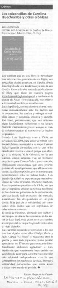 Los calzoncillos de Carolina Huechuraba y otras crónicas