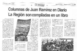columnas de Juan Ramírez en Diario La Región son compiladas en un libro