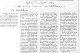 "Aquí, literatura" Linares, "Su historia a través del tiempo"