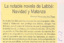 La notable novela de Labbé: Navidad y Matanza