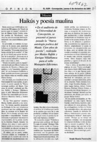 Haikús y poesía maulina  [artículo] Sergio Ramón Fuentealba