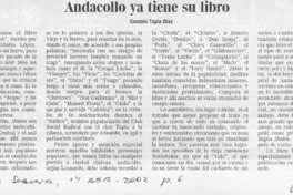 Andacollo ya tiene su libro  [artículo] Gonzalo Tapia Díaz