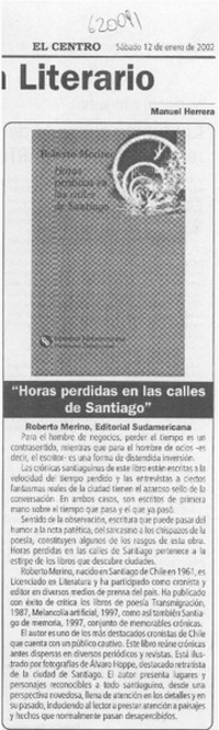 "Horas perdidas en las calles de Santiago"  [artículo]