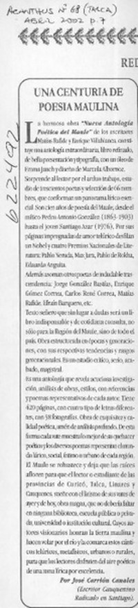 Una centuria de poesía maulina