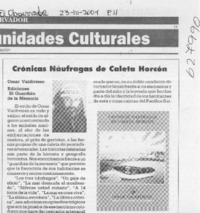 Crónicas náufragas de Caleta Horcón  [artículo]