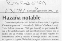 Hazaña notable  [artículo] Antonio Salgado