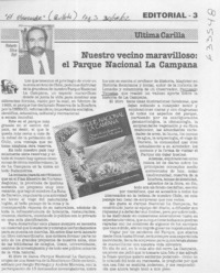 Nuestro vecino maravilloso, el Parque Nacional La Campana  [artículo] Roberto Silva Bijit