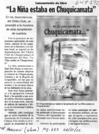 "La niña estaba en Chuquicamata"  [artículo]
