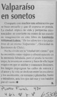 Valparaíso en sonetos  [artículo]