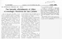Fue lanzado oficialmente el libro "Cronología histórica de San Carlos"  [artículo]