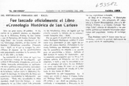 Fue lanzado oficialmente el libro "Cronología histórica de San Carlos"  [artículo]