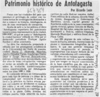 Patrimonio histórico de Antofagasta  [artículo] Ricardo León.