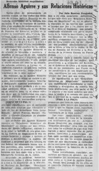 Alfonso Aguirre y sus relaciones históricas.  [artículo]