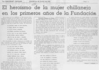 El heroísmo de la mujer chillaneja en los primeros años de la fundación