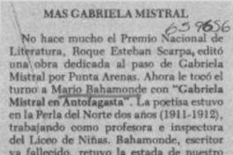 Más Gabriela Mistral.