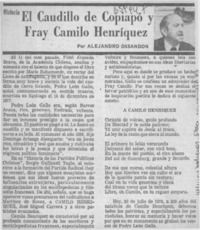 El caudillo de Copiapó y Fray Camilo Henríquez  [artículo] Alejandro Ossandon.