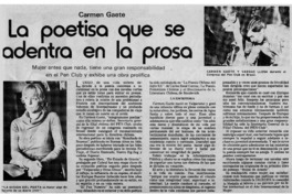 La poetisa que se adentra en la prosa.