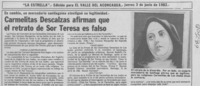 Carmelitas descalzas afirman que el retrato de Sor Teresa es falso.
